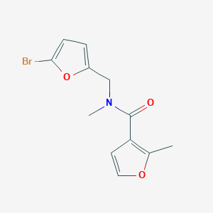 molecular formula C12H12BrNO3 B7558684 N-[(5-bromofuran-2-yl)methyl]-N,2-dimethylfuran-3-carboxamide 