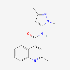 molecular formula C16H16N4O B7558696 N-(2,5-dimethylpyrazol-3-yl)-2-methylquinoline-4-carboxamide 