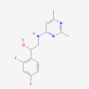 molecular formula C14H15F2N3O B7558698 1-(2,4-Difluorophenyl)-2-[(2,6-dimethylpyrimidin-4-yl)amino]ethanol 