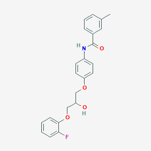molecular formula C23H22FNO4 B7558713 N-[4-[3-(2-fluorophenoxy)-2-hydroxypropoxy]phenyl]-3-methylbenzamide 