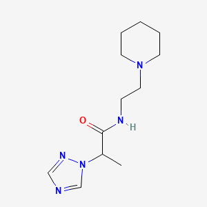 molecular formula C12H21N5O B7558780 N-(2-piperidin-1-ylethyl)-2-(1,2,4-triazol-1-yl)propanamide 
