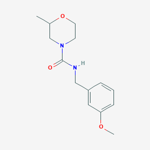 molecular formula C14H20N2O3 B7558787 N-[(3-methoxyphenyl)methyl]-2-methylmorpholine-4-carboxamide 