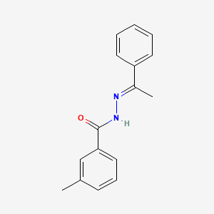 molecular formula C16H16N2O B7558793 3-methyl-N'-(1-phenylethylidene)benzohydrazide 