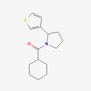 molecular formula C15H21NOS B7558806 Cyclohexyl-(2-thiophen-3-ylpyrrolidin-1-yl)methanone 