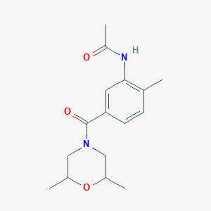 molecular formula C16H22N2O3 B7558893 N-[5-(2,6-dimethylmorpholine-4-carbonyl)-2-methylphenyl]acetamide 