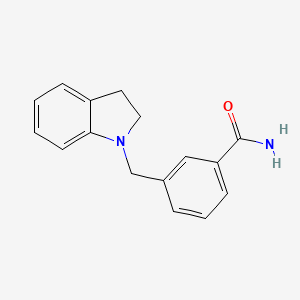 molecular formula C16H16N2O B7558912 3-(2,3-Dihydroindol-1-ylmethyl)benzamide 