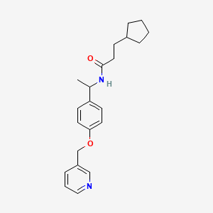 molecular formula C22H28N2O2 B7558915 3-cyclopentyl-N-[1-[4-(pyridin-3-ylmethoxy)phenyl]ethyl]propanamide 