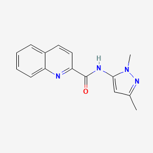 molecular formula C15H14N4O B7558934 N-(2,5-dimethylpyrazol-3-yl)quinoline-2-carboxamide 