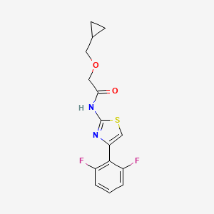molecular formula C15H14F2N2O2S B7558942 2-(cyclopropylmethoxy)-N-[4-(2,6-difluorophenyl)-1,3-thiazol-2-yl]acetamide 