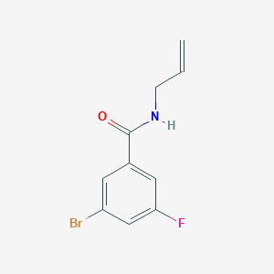 molecular formula C10H9BrFNO B7558979 3-bromo-5-fluoro-N-prop-2-enylbenzamide 