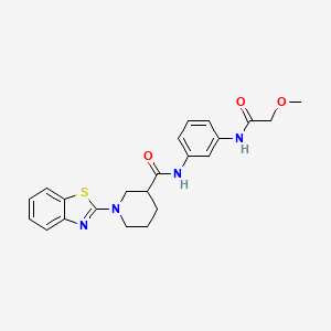 molecular formula C22H24N4O3S B7558997 1-(1,3-benzothiazol-2-yl)-N-[3-[(2-methoxyacetyl)amino]phenyl]piperidine-3-carboxamide 
