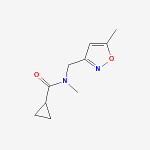 molecular formula C10H14N2O2 B7559029 N-methyl-N-[(5-methyl-1,2-oxazol-3-yl)methyl]cyclopropanecarboxamide 