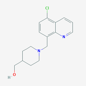 molecular formula C16H19ClN2O B7559059 [1-[(5-Chloroquinolin-8-yl)methyl]piperidin-4-yl]methanol 