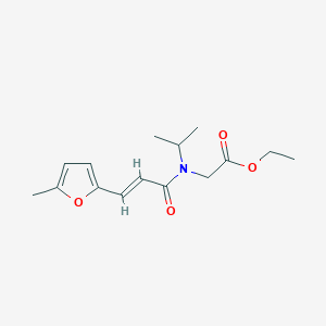 molecular formula C15H21NO4 B7559060 ethyl 2-[[(E)-3-(5-methylfuran-2-yl)prop-2-enoyl]-propan-2-ylamino]acetate 