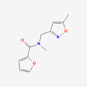 molecular formula C11H12N2O3 B7559062 N-methyl-N-[(5-methyl-1,2-oxazol-3-yl)methyl]furan-2-carboxamide 