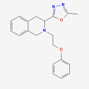 molecular formula C20H21N3O2 B7559083 2-methyl-5-[2-(2-phenoxyethyl)-3,4-dihydro-1H-isoquinolin-3-yl]-1,3,4-oxadiazole 