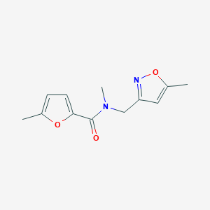 molecular formula C12H14N2O3 B7559090 N,5-dimethyl-N-[(5-methyl-1,2-oxazol-3-yl)methyl]furan-2-carboxamide 