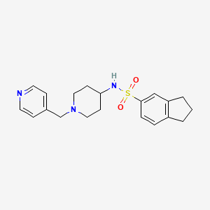 molecular formula C20H25N3O2S B7559096 N-[1-(pyridin-4-ylmethyl)piperidin-4-yl]-2,3-dihydro-1H-indene-5-sulfonamide 