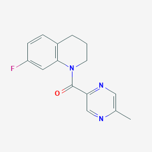molecular formula C15H14FN3O B7559115 (7-fluoro-3,4-dihydro-2H-quinolin-1-yl)-(5-methylpyrazin-2-yl)methanone 