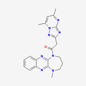 molecular formula C21H22N8O B7559143 2-(5,7-dimethyl-[1,2,4]triazolo[1,5-a]pyrimidin-2-yl)-1-(1-methyl-3,4-dihydro-2H-[1,4]diazepino[2,3-b]quinoxalin-5-yl)ethanone 