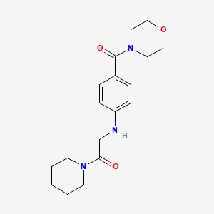 molecular formula C18H25N3O3 B7559169 2-[4-(Morpholine-4-carbonyl)anilino]-1-piperidin-1-ylethanone 