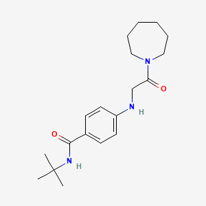 molecular formula C19H29N3O2 B7559175 4-[[2-(azepan-1-yl)-2-oxoethyl]amino]-N-tert-butylbenzamide 