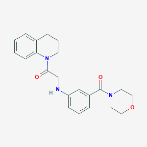 molecular formula C22H25N3O3 B7559189 1-(3,4-dihydro-2H-quinolin-1-yl)-2-[3-(morpholine-4-carbonyl)anilino]ethanone 