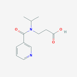 molecular formula C12H16N2O3 B7559235 3-[Propan-2-yl(pyridine-3-carbonyl)amino]propanoic acid 