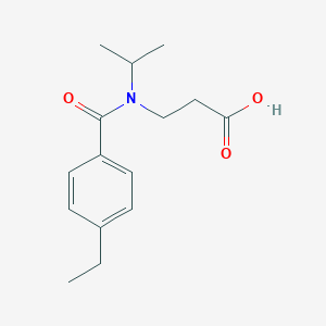 molecular formula C15H21NO3 B7559255 3-[(4-Ethylbenzoyl)-propan-2-ylamino]propanoic acid 