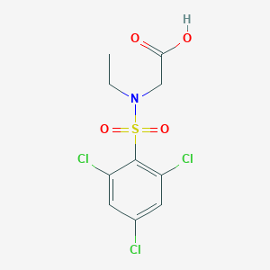 molecular formula C10H10Cl3NO4S B7559269 2-[Ethyl-(2,4,6-trichlorophenyl)sulfonylamino]acetic acid 