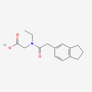 molecular formula C15H19NO3 B7559273 2-[[2-(2,3-dihydro-1H-inden-5-yl)acetyl]-ethylamino]acetic acid 