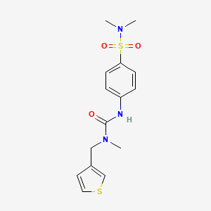 molecular formula C15H19N3O3S2 B7559299 3-[4-(Dimethylsulfamoyl)phenyl]-1-methyl-1-(thiophen-3-ylmethyl)urea 