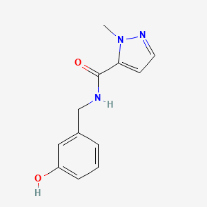 molecular formula C12H13N3O2 B7559323 N-[(3-hydroxyphenyl)methyl]-2-methylpyrazole-3-carboxamide 