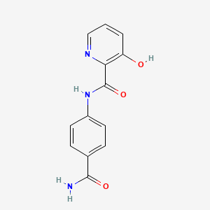 molecular formula C13H11N3O3 B7559330 N-(4-carbamoylphenyl)-3-hydroxypyridine-2-carboxamide 