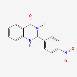 molecular formula C15H13N3O3 B7559358 3-Methyl-2-(4-nitrophenyl)-2,3-dihydro-4(1 h)-quinazolinone 