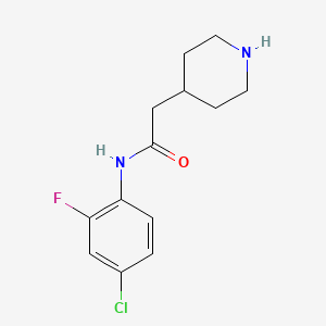 molecular formula C13H16ClFN2O B7559378 N-(4-chloro-2-fluorophenyl)-2-piperidin-4-ylacetamide 