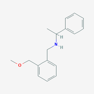 molecular formula C17H21NO B7559382 N-[[2-(methoxymethyl)phenyl]methyl]-1-phenylethanamine 