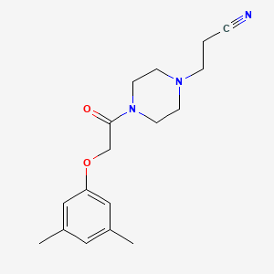 molecular formula C17H23N3O2 B7559384 3-[4-[2-(3,5-Dimethylphenoxy)acetyl]piperazin-1-yl]propanenitrile 