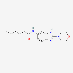 molecular formula C17H24N4O2 B7559402 N-(2-morpholin-4-yl-3H-benzimidazol-5-yl)hexanamide 