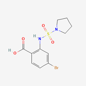molecular formula C11H13BrN2O4S B7559404 4-Bromo-2-(pyrrolidin-1-ylsulfonylamino)benzoic acid 