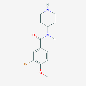 molecular formula C14H19BrN2O2 B7559420 3-bromo-4-methoxy-N-methyl-N-piperidin-4-ylbenzamide 