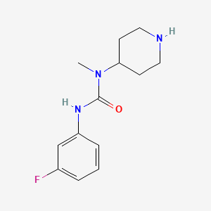 molecular formula C13H18FN3O B7559423 3-(3-Fluorophenyl)-1-methyl-1-piperidin-4-ylurea 