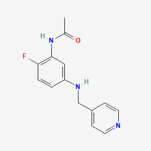 molecular formula C14H14FN3O B7559427 N-[2-fluoro-5-(pyridin-4-ylmethylamino)phenyl]acetamide 