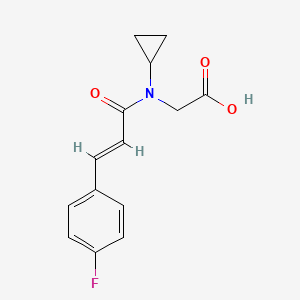 molecular formula C14H14FNO3 B7559440 2-[cyclopropyl-[(E)-3-(4-fluorophenyl)prop-2-enoyl]amino]acetic acid 