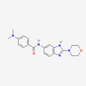 molecular formula C20H23N5O2 B7559462 4-(dimethylamino)-N-(2-morpholin-4-yl-3H-benzimidazol-5-yl)benzamide 
