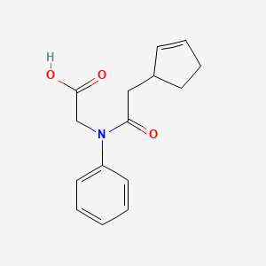 molecular formula C15H17NO3 B7559477 2-(N-(2-cyclopent-2-en-1-ylacetyl)anilino)acetic acid 