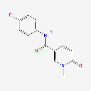 molecular formula C13H11FN2O2 B7559479 N-(4-fluorophenyl)-1-methyl-6-oxopyridine-3-carboxamide 