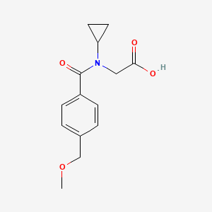 molecular formula C14H17NO4 B7559486 2-[Cyclopropyl-[4-(methoxymethyl)benzoyl]amino]acetic acid 