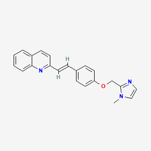 molecular formula C22H19N3O B7559492 2-[(E)-2-[4-[(1-methylimidazol-2-yl)methoxy]phenyl]ethenyl]quinoline 