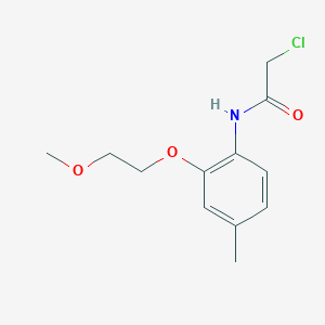 molecular formula C12H16ClNO3 B7559503 2-chloro-N-[2-(2-methoxyethoxy)-4-methylphenyl]acetamide 